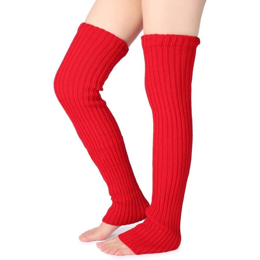 Women's Winter Over Knee High Footless Socks Knit Warm Long Leg Warmers